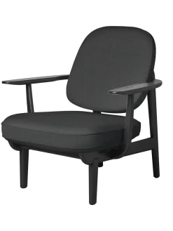 Fritz Hansen Loungestole|Lænestole<Fred Lænestol, sortfarvet ask fra