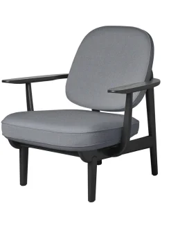 Fritz Hansen Loungestole|Lænestole<Fred Lænestol, sortfarvet ask fra