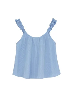 Aiayu Tøj<Frill Top, check mix blue fra