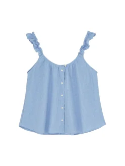 Aiayu Tøj<Frill Top, check mix blue fra