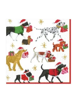 Caspari Juleborddækning<Frokostservietter, julehunde, 20 stk. fra