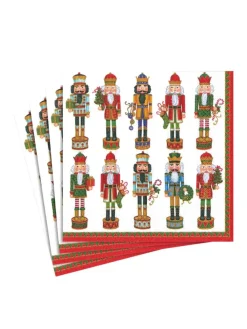 Caspari Juleborddækning<Frokostservietter, nøddeknækker parade, 20 stk. fra