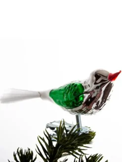 Brink Nordic Juletræspynt<Fugl m. Klemme 10 cm, sølvfarvet/guld fra