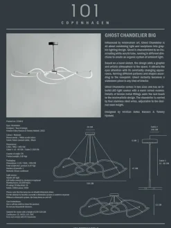 101 Copenhagen Lysekroner|Spots<Ghost Chandelier, Big, Chrome fra