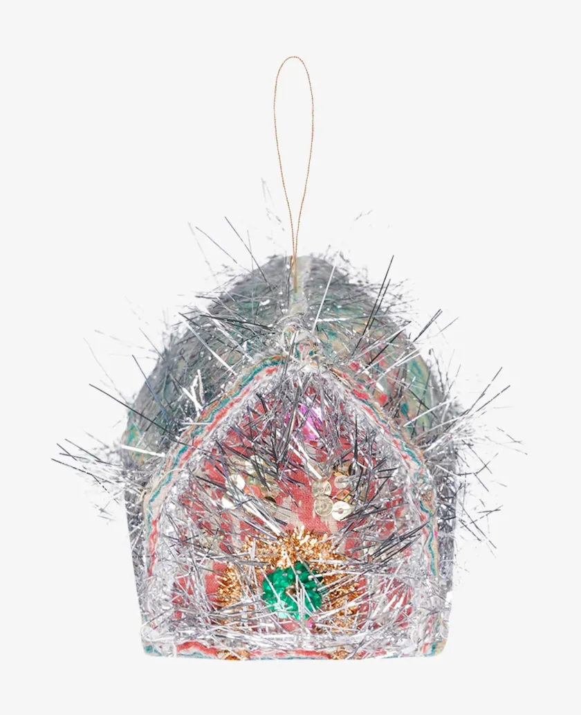 Sissel Edelbo Juletræspynt<Gingerbread Kantha House Ornament fra