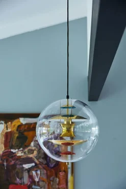 Verpan Pendler|Spots<Globe, Brass Finish pendel Ø40 af Verner Panton