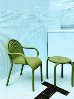 Tom Dixon Havestole<Groove Arm Chair fra