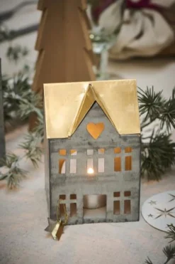 Ib Laursen Kalenderlys & Julelysestager|Adventsstager<Hus til fyrfadslys Stillenat - 3 stk. ass. fra