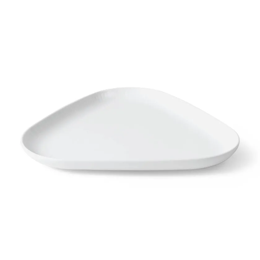 Royal Copenhagen Service<Hvid Riflet fad fra