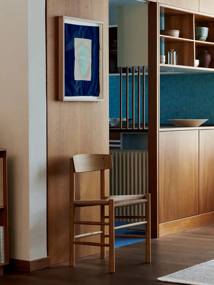 Fredericia Furniture Spisebordsstole<J39 Folkestolen, lys olieret eg af Børge Mogensen