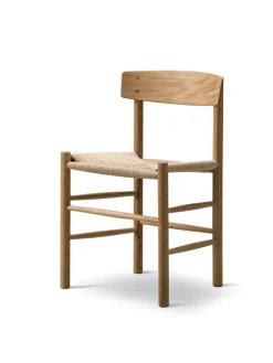 Fredericia Furniture Spisebordsstole<J39 Folkestolen, lys olieret eg af Børge Mogensen