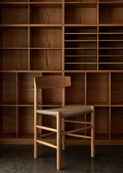 Fredericia Furniture Spisebordsstole<J39 Folkestolen Sædepolstret, Cognac Læder af Børge Mogensen