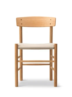 Fredericia Furniture Spisebordsstole<J39 Folkestolen Sædepolstret, Sort Canvas af Børge Mogensen