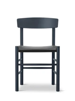 Fredericia Furniture Spisebordsstole<J39 Folkestolen Sædepolstret, Sort Canvas af Børge Mogensen