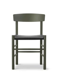 Fredericia Furniture Spisebordsstole<J39 Folkestolen Sædepolstret, Sort Canvas af Børge Mogensen