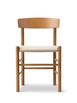 Fredericia Furniture Spisebordsstole<J39 Folkestolen Sædepolstret, Sort Canvas af Børge Mogensen