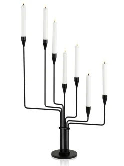 Piet Hein Lysestager<Karlsvognen Table Lysestage, sort fra