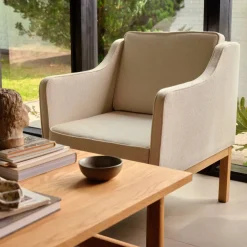 FDB Møbler Lænestole<L46 MK155 lænestol, beige tekstil af Mogens Koch