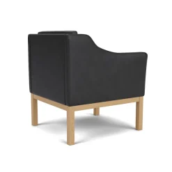 FDB Møbler Lænestole<L46 MK155 lænestol, sort læder af Mogens Koch