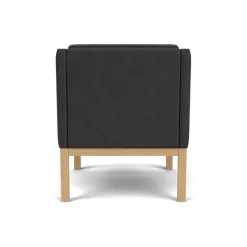 FDB Møbler Lænestole<L46 MK155 lænestol, sort læder af Mogens Koch