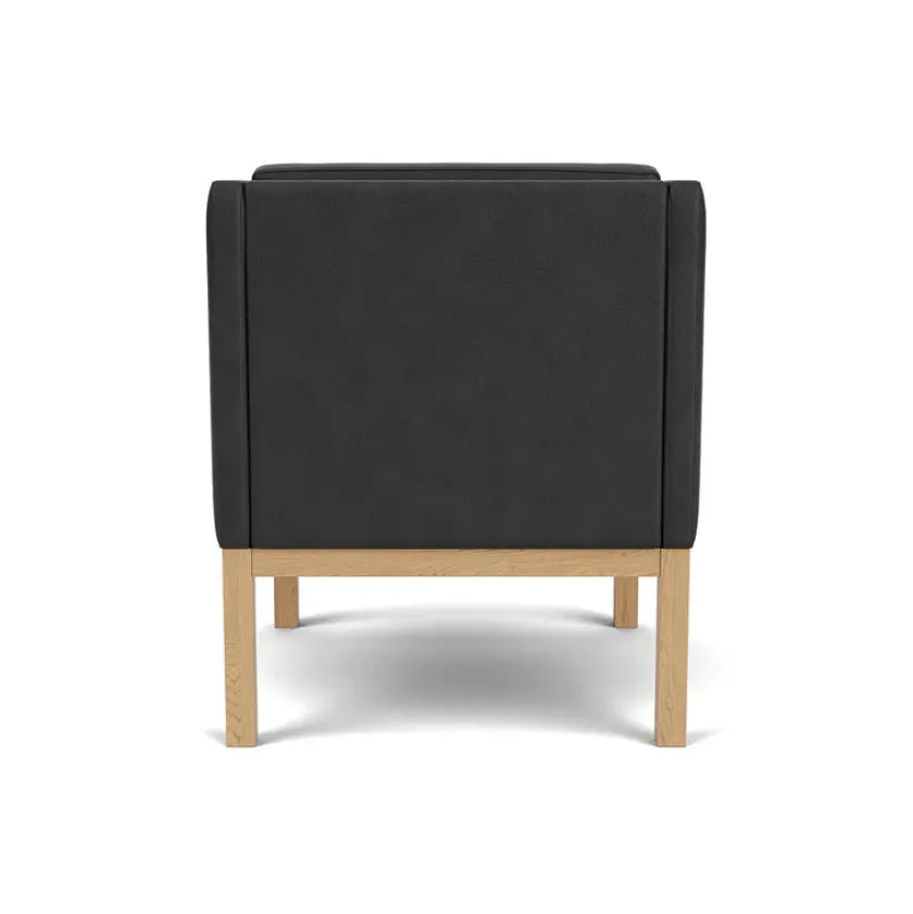 FDB Møbler Lænestole<L46 MK155 lænestol, sort læder af Mogens Koch