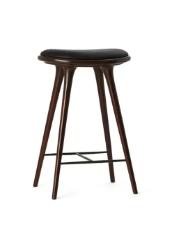 Mater Barstole<Lav barstol i mørkbejdset bøg fra