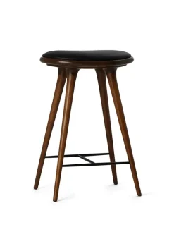 Mater Barstole<Lav barstol i mørkbejdset bøg fra