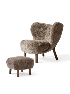 &Tradition Lænestole<Little Petra inkl. skammel, Sheepskin Sahara fra