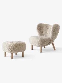 &Tradition Lænestole<Little Petra inkl. skammel, Sheepskin Moonlight fra