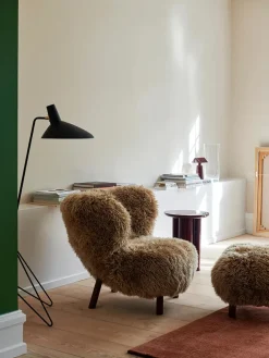 &Tradition Puffer|Lænestole<Little Petra Pouf, sheepskin honey 50 mm fra