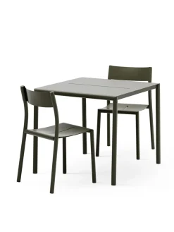New Works Havemøbelsæt<May sæt, 2 stole og bord 85x85 i dark green fra