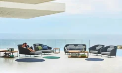 Cane-line Udendørs Loungemøbler<Mega Daybed, venstre, inkl. hyndesæt fra