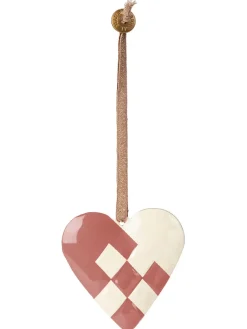 Maileg Juletræspynt<Metal ophæng, flettet hjerte, lys lilla fra