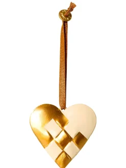 Maileg Juletræspynt<Metal ophæng, flettet hjerte, guld fra