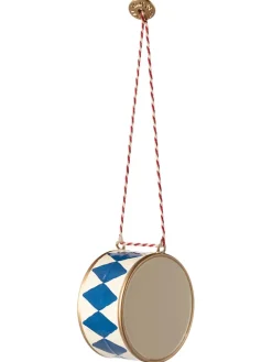 Maileg Juletræspynt<Metal ophæng, stor tromme, lys lilla fra