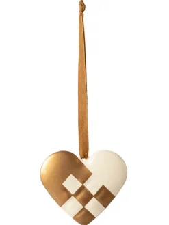 Maileg Juletræspynt<Metalophæng Lille Hjerte, gold fra