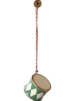 Maileg Juletræspynt<Metalophæng Lille Tromme, dark blue fra