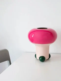 raawii Vaser<Mushroom Vase, fancy pink/green fra