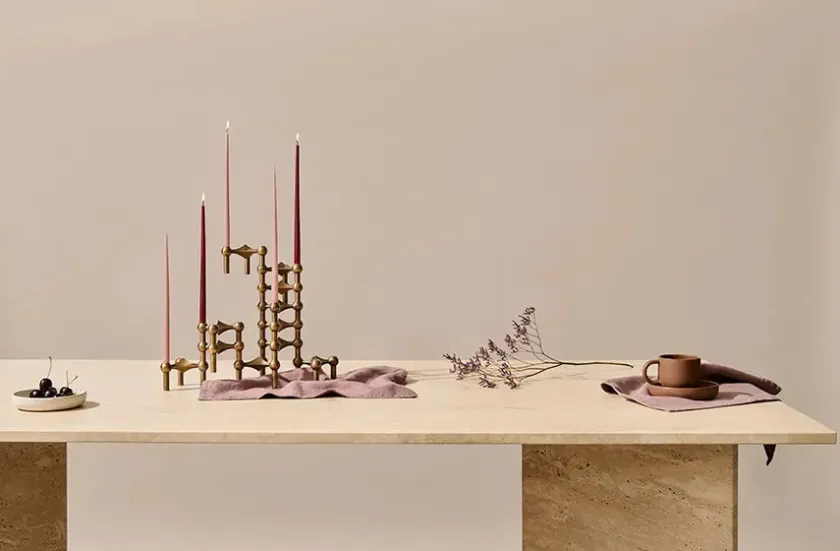 STOFF Nagel Gaver Til Hende|Gaver Til Ham<Nagel Lysestage, børstet krom fra