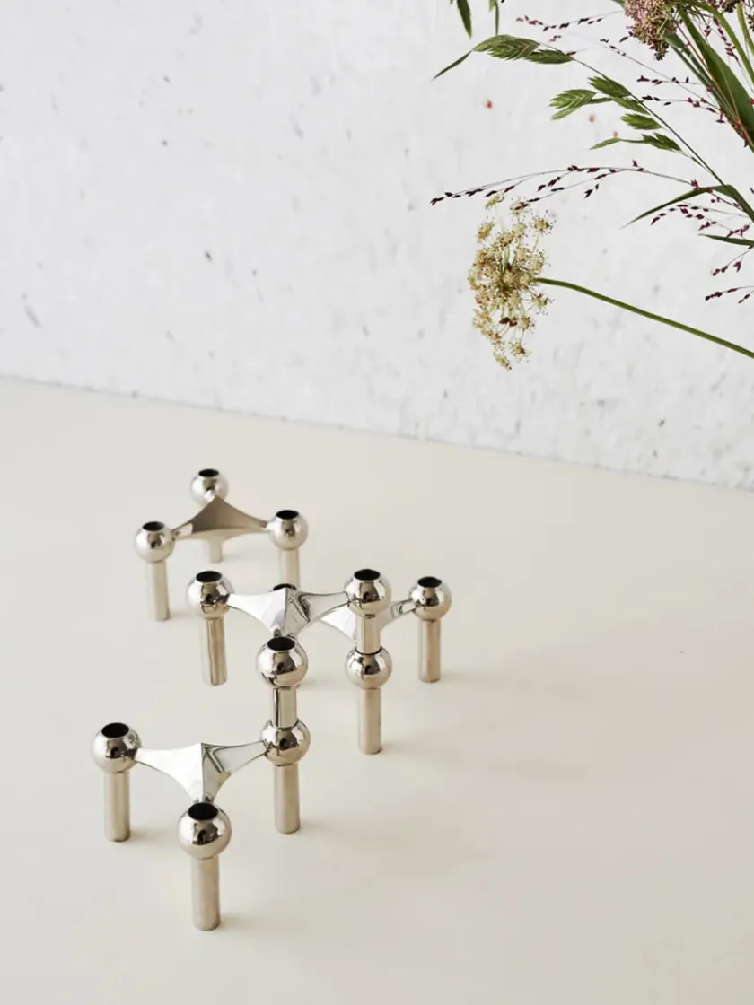 STOFF Nagel Gaver Til Hende|Gaver Til Ham<Nagel Lysestage, børstet krom fra