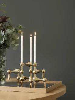 STOFF Nagel Gaver Til Hende|Gaver Til Ham<Nagel Lysestage, børstet krom fra