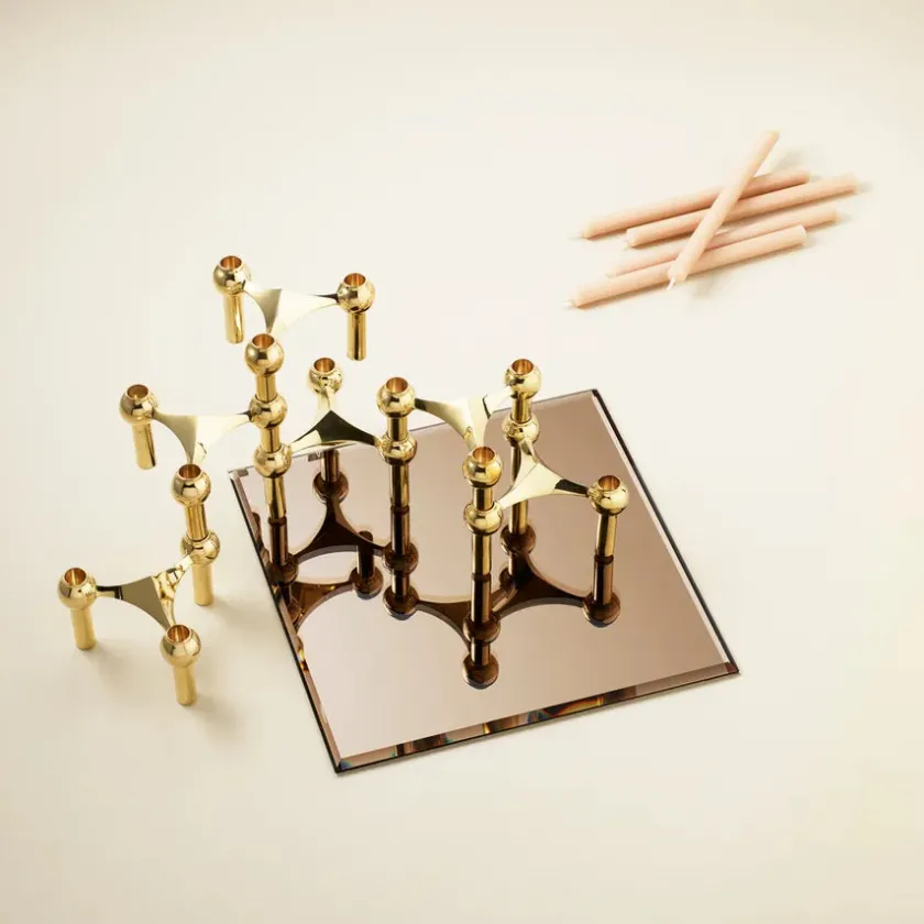 STOFF Nagel Lysestager<Nagel Lysestage, messing fra