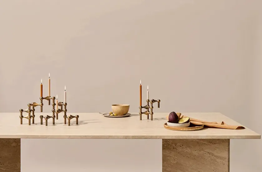 STOFF Nagel Lysestager<Nagel Lysestage, messing fra