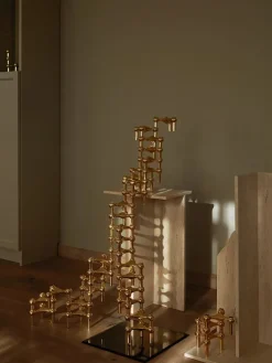 STOFF Nagel Lysestager<Nagel Lysestage, messing fra