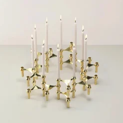 STOFF Nagel Lysestager<Nagel Lysestage, messing fra