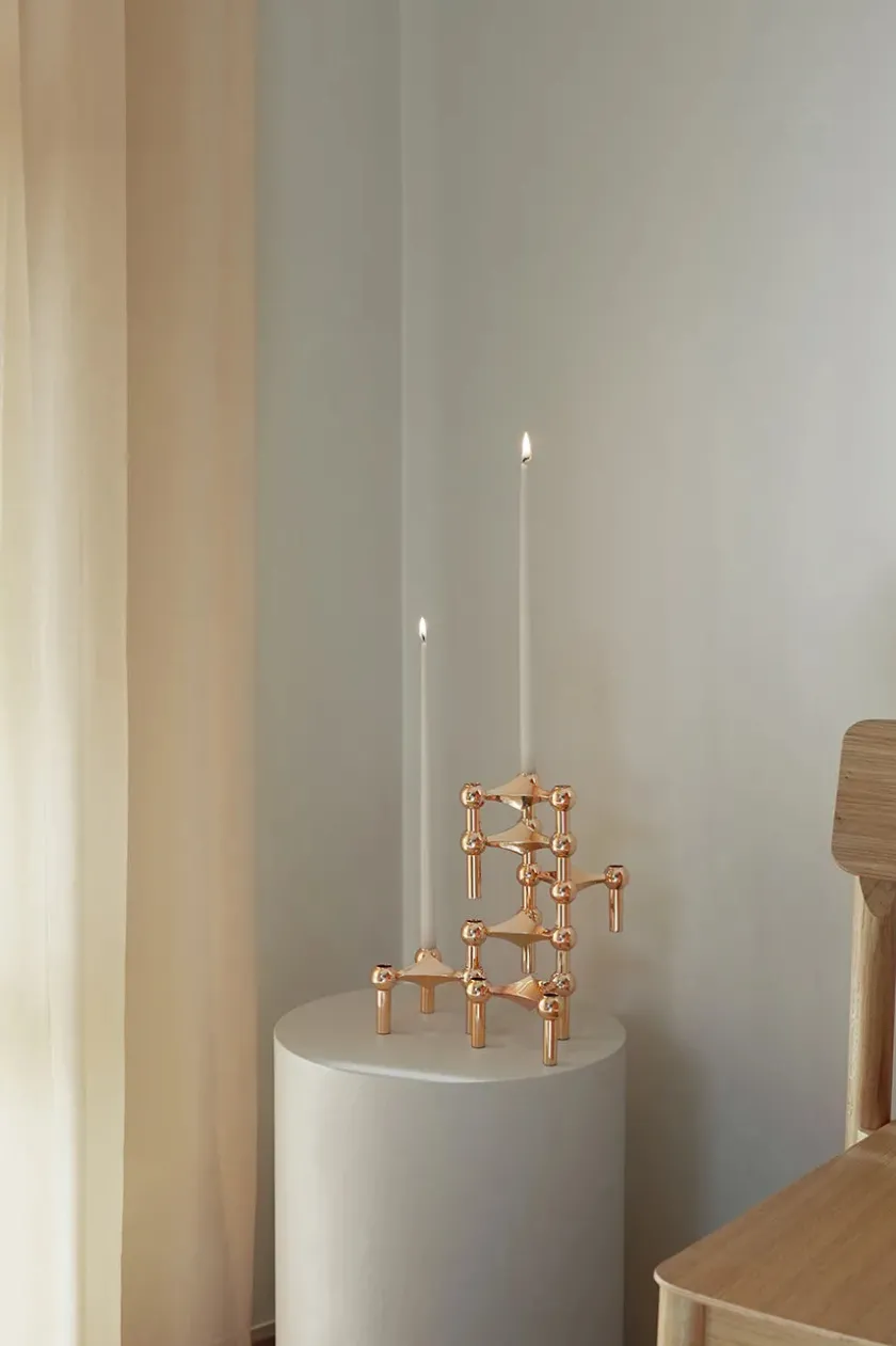 STOFF Nagel Lysestager<Nagel Lysestage, messing fra