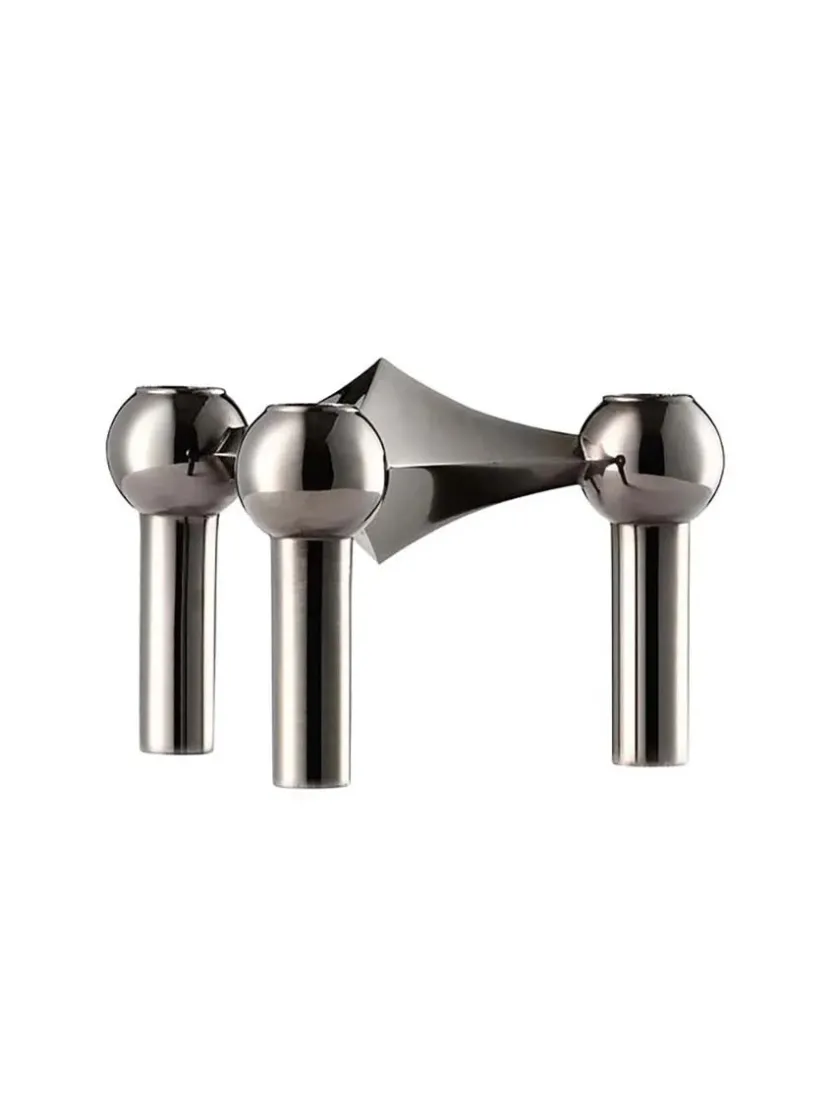 STOFF Nagel Lysestager<Nagel Lysestage, sort krom fra