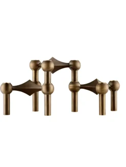 STOFF Nagel Lysestager<Nagel Lysestage, sort krom fra