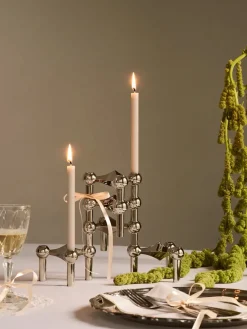 STOFF Nagel Lysestager<Nagel Lysestage, sort krom fra