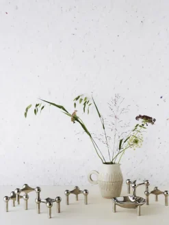 STOFF Nagel Lysestager<Nagel Lysestage, sort krom fra